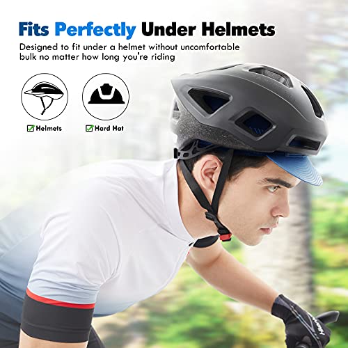 Hikenture Cycling Cap,Cooling Skull Cap Bike Hat with Sun Visor, Summer Breathable Helmet Liner Biking Cap for Men Women - color: Blue Rainbow