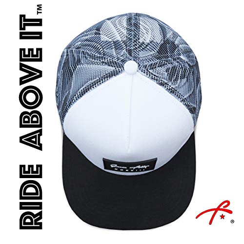Grace Folly Trucker Hat for Men & Women. Snapback Mesh Caps - color: Rose- Gray