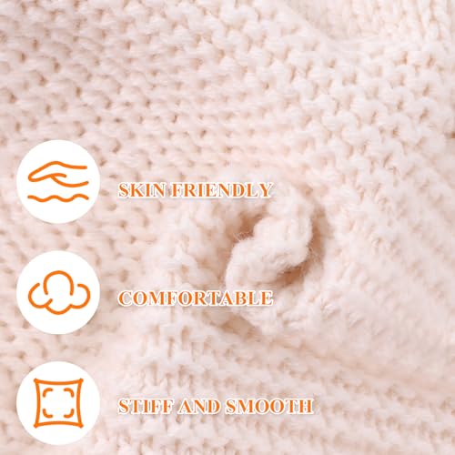 JANGANNSA Basic Winter Baby Boy Beanie Pompom Knit Girl Hat Kid Earflap Cap - color: Beige Hat, size: 2-5T
