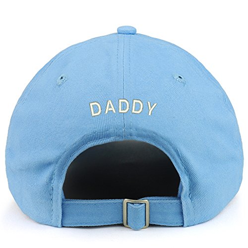 Trendy Apparel Shop Daddy (Back) Embroidered 100% Cotton Dad Hat - color: Carolina Blue