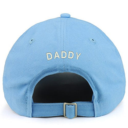 Trendy Apparel Shop Daddy (Back) Embroidered 100% Cotton Dad Hat - color: Carolina Blue