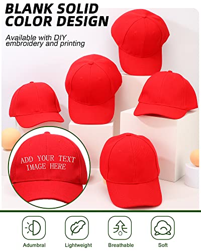 Handepo 24 Baseball Caps Adjustable - color: Red