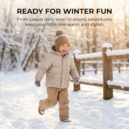 Moon Kitty Baby Boys Hats Toddler Beanies for Boys Winter Fleece Winter Hat Boys - color: Brown Bear, size: 1-3T