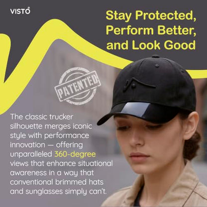 VISTO Transparent Brim Quick-Dry Hat - Obstruction Free Visibility, No Glare & Complete Sun Protection for Outdoor Sports - color: White
