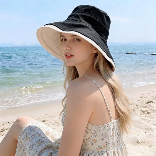 Sun Hats for Women Reversible Foldable Bucket Hat Outdoor UV Protection Hat