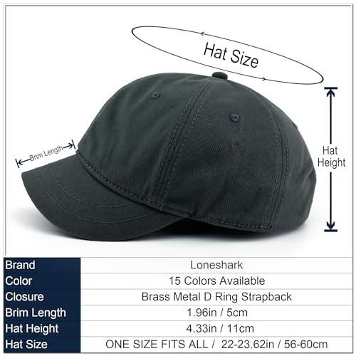 Loneshark Short Brim Baseball Cap for Running Small Bill Umpire Hat - color: Charcoal