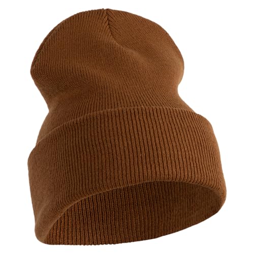 e4Hats.com 12 inch Cuffed Knit Long Beanie - color: Caremel
