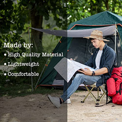BaHoki Essentials Military Style Bucket Hat - Camo Outdoor Hat with Adjustable Strap - Wide Brim Safari Hat - style: Digital Desert