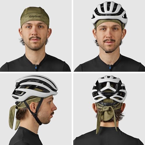 GripGrab Summer Cycling Bandana UV Protection Under Helmet Headwrap - color: Olive Green