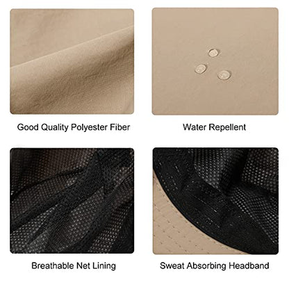 Wide Brim Sun Protection Hat Outdoor Unisex Ventilated Hats for Hiking Beach Fishing Safari Garden Lawn Yard Work Kayaking - color: Gud77-black