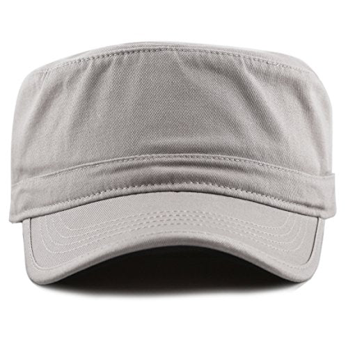 The Hat Depot Cadet Military Army Baseball Cap Tie Dye & Washed Cotton Basic & Distressed Cadet Brushed Cotton Cap - color: 1. Basic - Grey