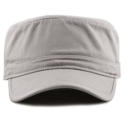 The Hat Depot Cadet Military Army Baseball Cap Tie Dye & Washed Cotton Basic & Distressed Cadet Brushed Cotton Cap - color: 1. Basic - Grey