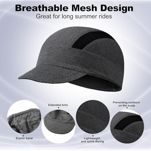 JenPen 4 Pcs Cooling Skull Cap for Men Women, Lightweight Mesh Helmet Liner Sun Protection Cycling Cap for Summer Motorcycle - color: Black, White, Light Gray, Dark Gray