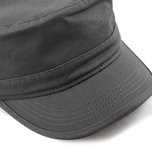 The Hat Depot Cadet Military Army Baseball Cap Tie Dye & Washed Cotton Basic & Distressed Cadet Brushed Cotton Cap - color: 1. Basic - Charcoal