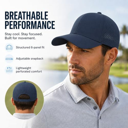 Quick Dry Baseball Cap Curved Brim Snapback Hat Mesh for Men Women - color: Navy*4