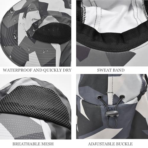 Sun Hat for Men Women with Neck Flap,UPF 50+ UV Protection Fishing Hat - color: 1pack-grey Camo