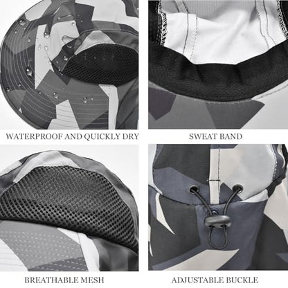 Sun Hat for Men Women with Neck Flap,UPF 50+ UV Protection Fishing Hat - color: 1pack-grey Camo