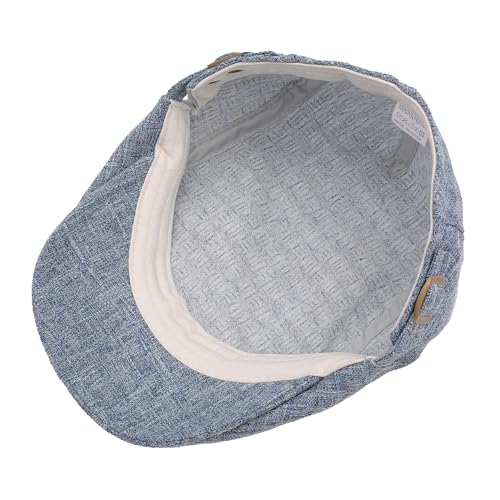 ZLYC Men Summer Flat Cap Scally Ivy Gatsby Newsboy Beret Driver Hat - color: Plain Blue