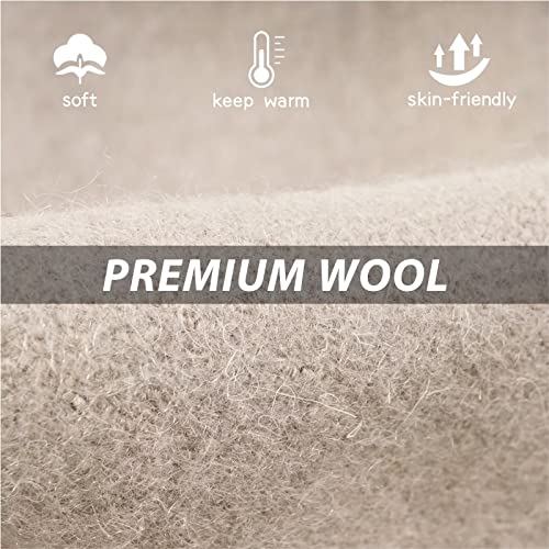 GADIEMKENSD Winter Bucket Hat - Premium Wool, Packable, Plain Colors, Unisex Warm Hat - color: Khaki Gray, size: Large