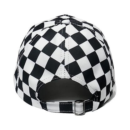 BEARUN Cotton Tie Dye Low Profile Cap Hiphop Baseball Cap Fashion Dad Hat - color: Checkered
