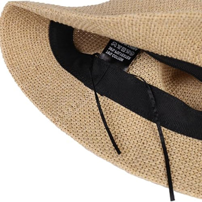 MILAKOO Crochet Bucket Hat Knit Braided Floppy Soild Color Cap for Women Foldable Sun Bowler Hat - color: C2: Brown