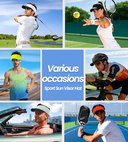 Foldable Running Sun Visor Hat,Stretch Headband Breathable Sports Visor - color: Black