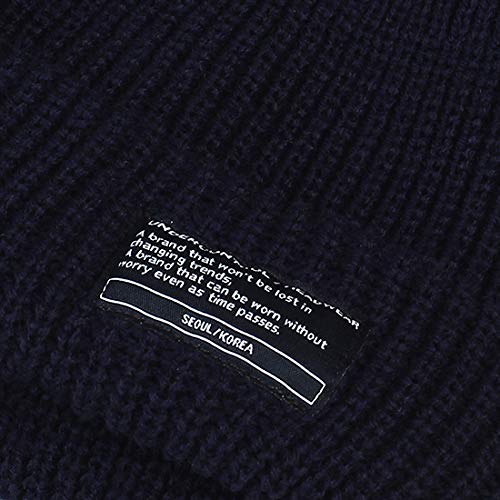 UNDERCONTROL Winter Trawler Fisherman Beanie Men Women Unisex Stylish Plain Docker Skull Hat Roll up Watch Cap Color Pack - color: Navy