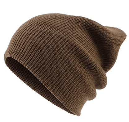 Connectyle Classic Double Layer Knit Beanie Hat Warm Thick Acrylic Winter Hats Daily Cuffed Beanies Watch Hat for Men Women - color: Light Coffee