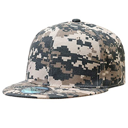 Falari Wholesale 12 Pack Snapback Hat Cap Hip Hop Style Flat Bill Blank Solid Color Adjustable Size - color: 12-pack Digital Camouflage