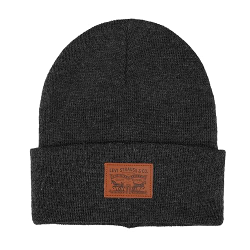 Levi's Mens All-Season Hero Beanie Soft Knit Cuffed Winter Hat, Warm & Comfortable Everyday Style - color: Light Heather Grey