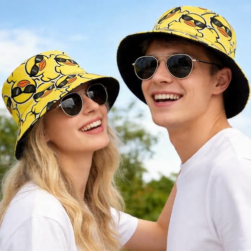 Bucket Hat Funny Duck Fisherman Hat Travel Beach Sun Hat Outdoor Cap for Men Women Adults - color: Funny Arrogrant Ducks