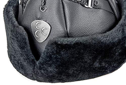 ihvan online Turkish Ottoman Bork Hat, Ertugrul Faux Leather Fur Winter Cap - color: Black / Style-13