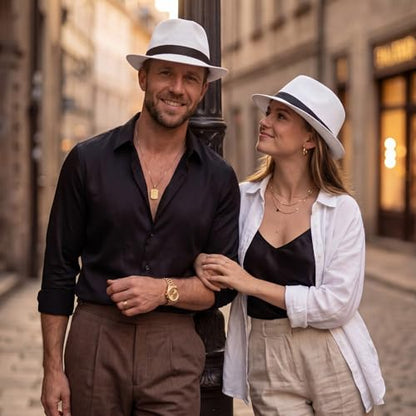 Suhine 36 Pcs Fedora Hat Bulk for 20s Party Supplies - color: White