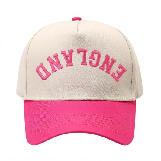 Upside Down Canada Baseball Cap, Embroidered Retro 5-Panel Snapback Hat for Men Women, Casual Streetwear Two-One Trucker Hat - color: England Rose Red