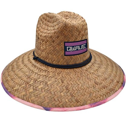Qwave Straw Hats for Women - Stylish Tropical Print Designs, Beach Gear Sun Hats for Women, Lifeguard Hat with Sun Protection - color: Pink Tie Dye