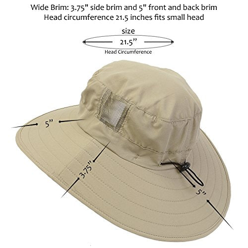 Men Safari Sun Hat Wide Brim Boonie Fishing Cap with Adjustable Drawstring - color: Olive