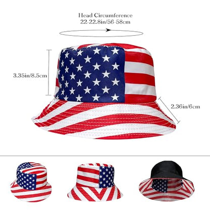Wildarms Reversible Patriotic Bucket Hat Set with Temporary Tattoos - color: Star1