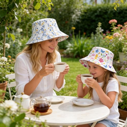 Bucket Hat Funny Duck Fisherman Hat Travel Beach Sun Hat Outdoor Cap for Men Women Adults - color: Double-sided Floral