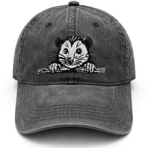 WOAIDY Embroidered Baseball Cap for Men & Women - color: Peeking Opposum