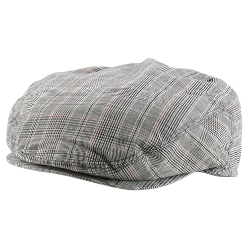 Trendy Apparel Shop Plaid Checker Patterend Newsboy Ivy Flat Cap - color: Grey, size: Large