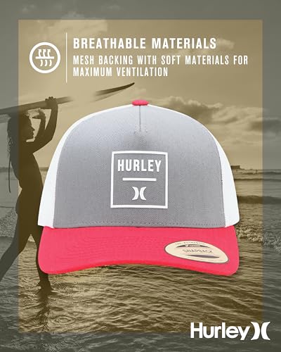 Hurley Mens Trucker Hat Fairway Mesh Trucker Hat, Quick Dry Snapback - color: Dark Grey