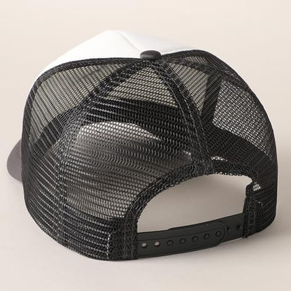MIRMARU 5 Panels Blank Foam Front Two Tone Solid Trucker Mesh Back Baseball Cap with Adjustable Snapback Strap - color: Two Tone-charcoal/White