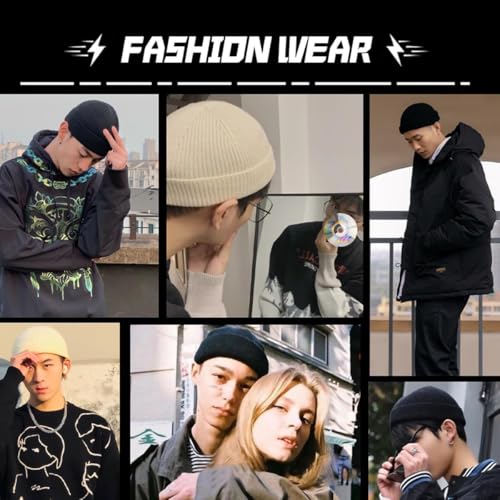 Fisherman Beanie for Men Knit Trawler Beanie Short Cuffed Watch Cap for Men Women - color: Yellow