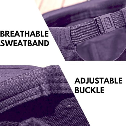 5 Panel Running Hat Waterproof Nylon Sun Hat Quick Dry Plain Baseball Cap for Men Women - color: Purple