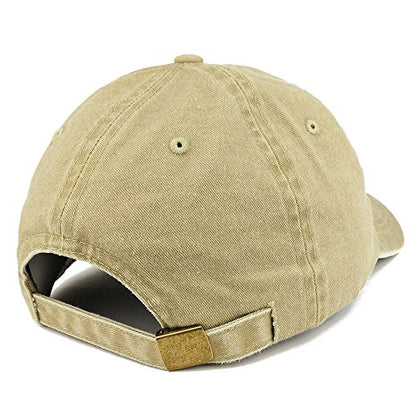 Trendy Apparel Shop Number 1 Dad Embroidered Pigment Dyed Low Profile Cotton Cap - color: Khaki