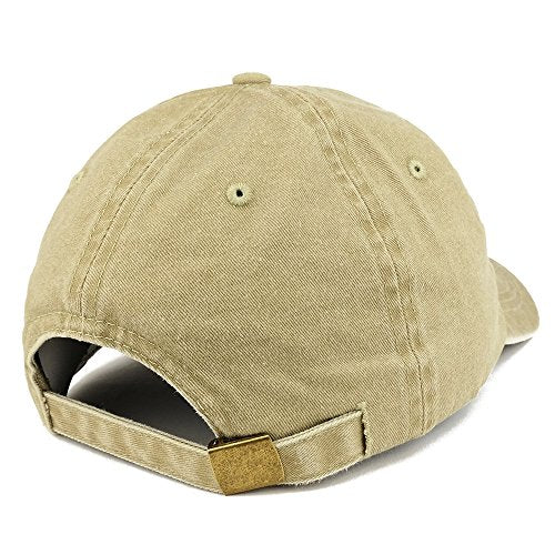 Trendy Apparel Shop Number 1 Dad Embroidered Pigment Dyed Low Profile Cotton Cap - color: Khaki