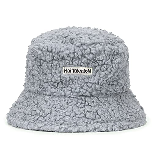 Magik Women Fashion Winter Bucket Hat Vintage Cloche Hats Wool Warmer Fisherman Cap - color: Gray