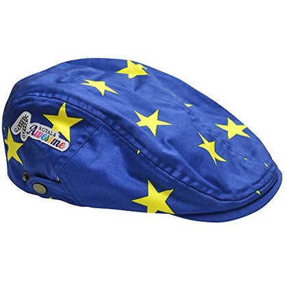 Royal & Awesome Men's Golf Flat Cap, Funny Golf Hats - color: Euro Star