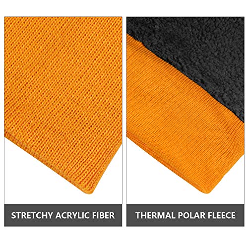 OZERO Mens Winter Hat, Fleece Lined Cuffed Beanie for Men and Women - color: Maize Yellow