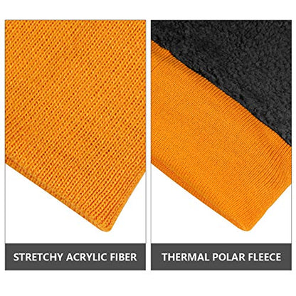 OZERO Mens Winter Hat, Fleece Lined Cuffed Beanie for Men and Women - color: Maize Yellow